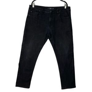 nwot NEXT Jeans 38R Black Slim-Fit Stretchy Cotton Zip Pocket
